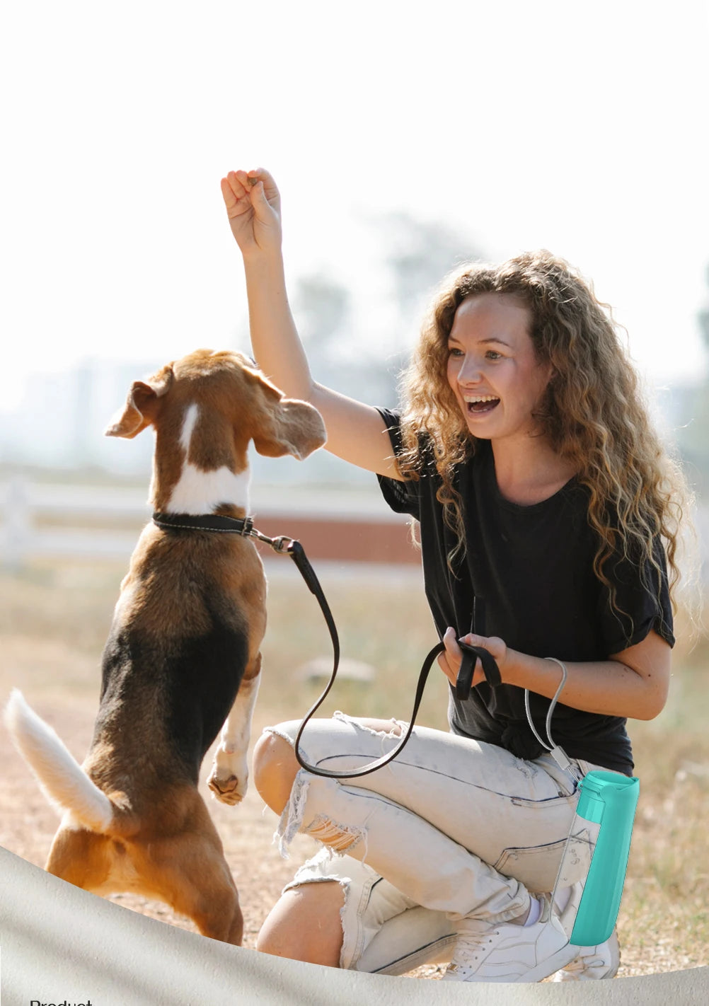 Portable Dog Water Bottle with Foldable Drinking Bowl – Leakproof Travel Dispenser for Small & Large Dogs