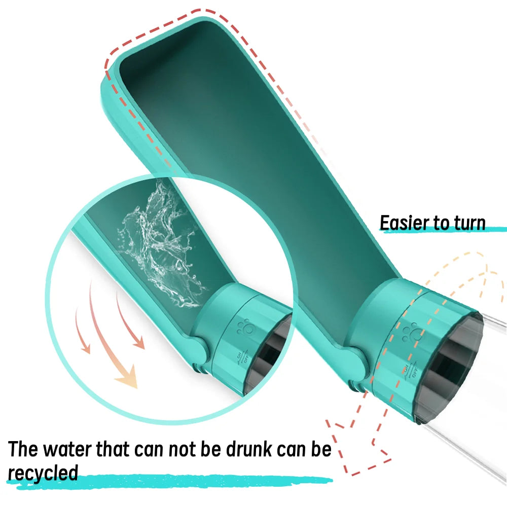 Portable Dog Water Bottle with Foldable Drinking Bowl – Leakproof Travel Dispenser for Small & Large Dogs