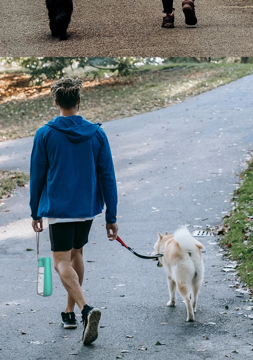 Portable Dog Water Bottle with Foldable Drinking Bowl – Leakproof Travel Dispenser for Small & Large Dogs