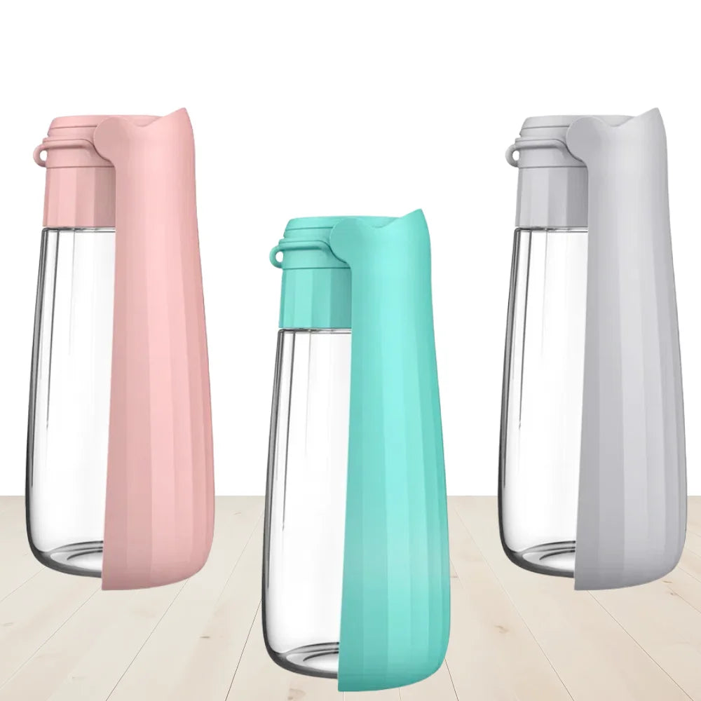 Portable Dog Water Bottle with Foldable Drinking Bowl – Leakproof Travel Dispenser for Small & Large Dogs